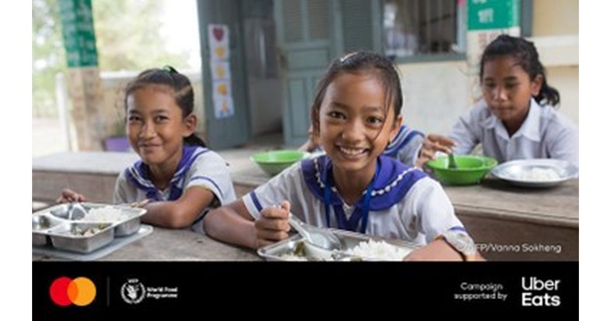 Mastercard、Uber Eatsでの注文1回につき学校給食1食分が国連WFPの学校給食プログラムに寄付されるキャンペーンを実施