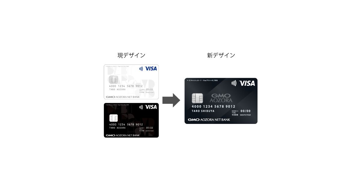 GMOあおぞらねっと銀行、Visaデビット付きキャッシュカードのデザインをリニューアル