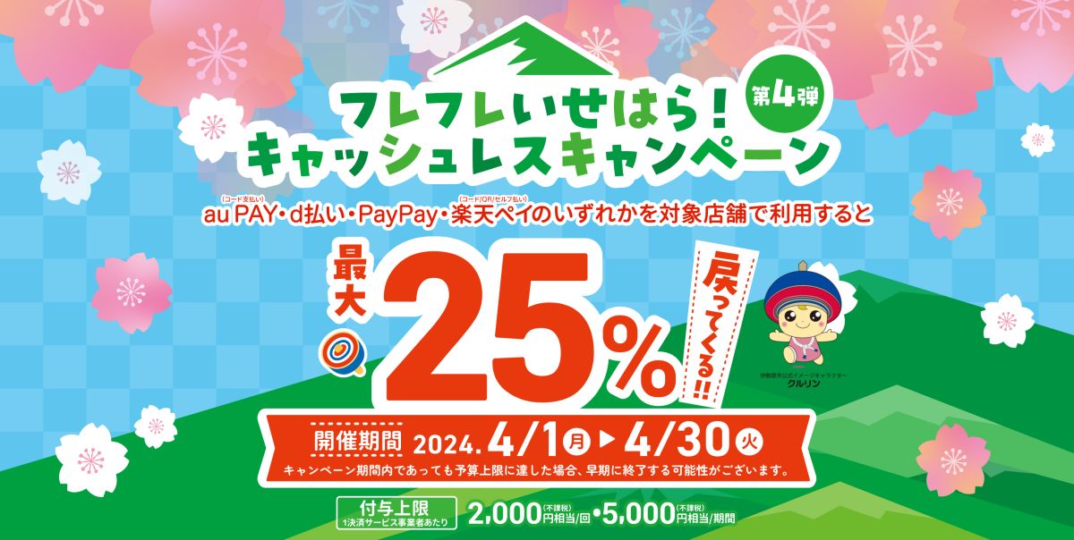 神奈川県伊勢原市、対象コード決済の利用で最大25％還元となるキャンペーンを実施