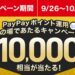 PayPayのポイント運用で1,000円相当以上のポイントを追加すると最大1万円相当のPayPayポイントが当たるキャンペーンを実施